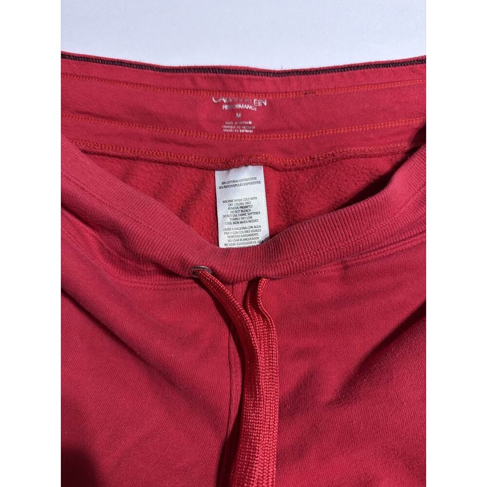 Calvin Klein Performance M Red Joggers Sweatpants Drawstring Pockets - Picture 4 of 5